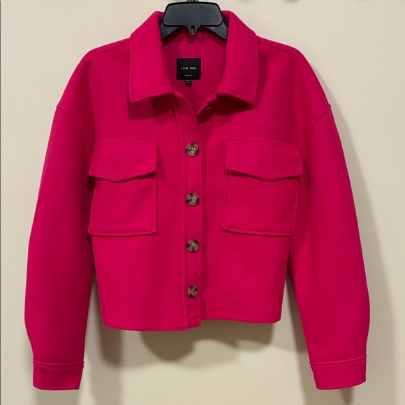 Love Tree Jackets & Blazers - Love Tree cropped jacket medium pink